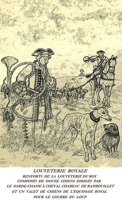 Le renfort de chiens arrivé en Gévaudan le 16 septembre 1765 par Patrick Berthelot - Don de l'artiste à la Société de Vènerie